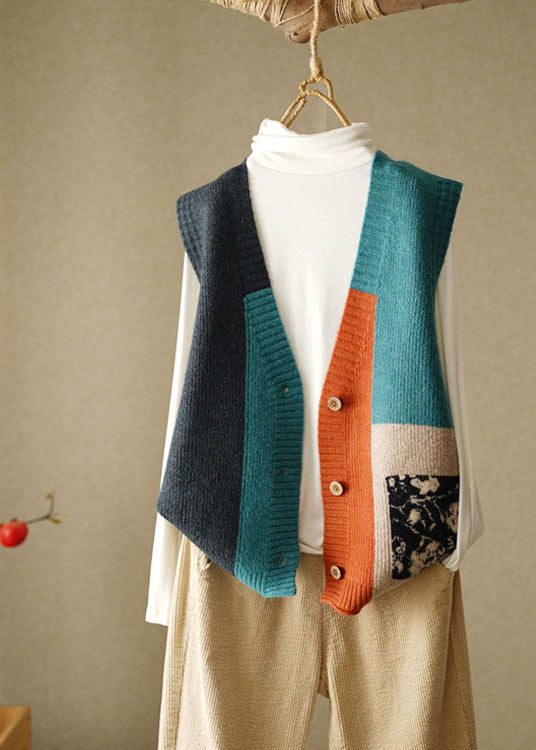 Naisten V-kaula Rantaliivi Patchwork Tyylillä 1