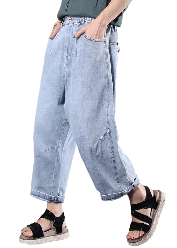 Naisten Vintage-Farkut Plus Kokoiset Rennot Housut 0