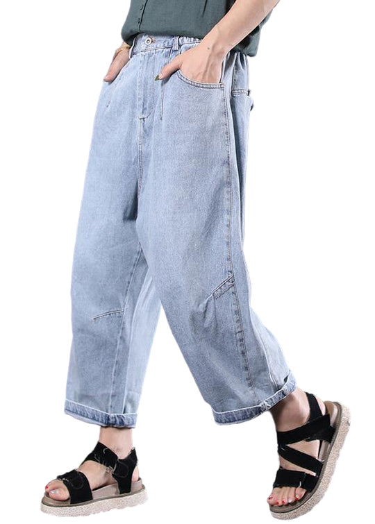 Naisten Vintage-Farkut Plus Kokoiset Rennot Housut 0