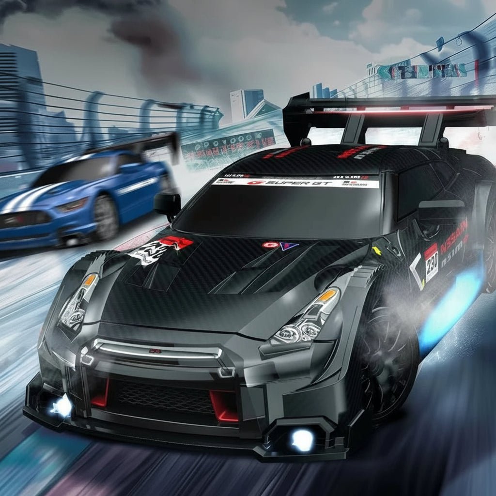 Nelivetoinen RC-drift-auto erityisillä renkailla 1