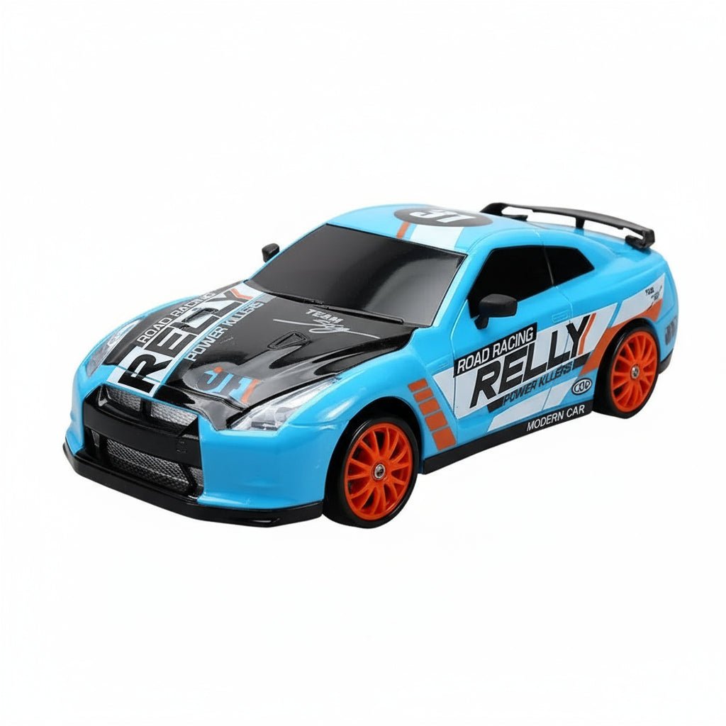 Nelivetoinen RC-drift-auto erityisillä renkailla 8