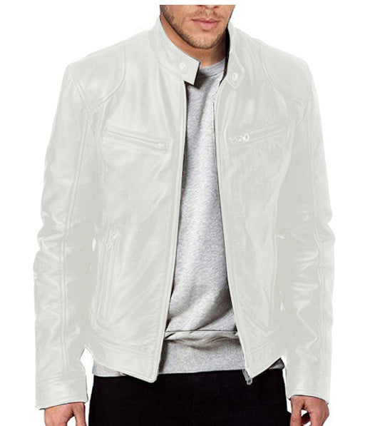 Miesten Slim Fit moottoripyörä takki