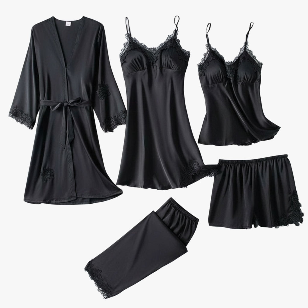 Pehmeä silkkiä muistuttava pyjama-setti 10