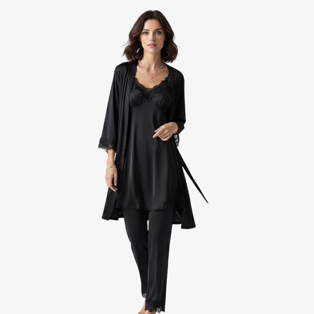 Pehmeä silkkiä muistuttava pyjama-setti 2