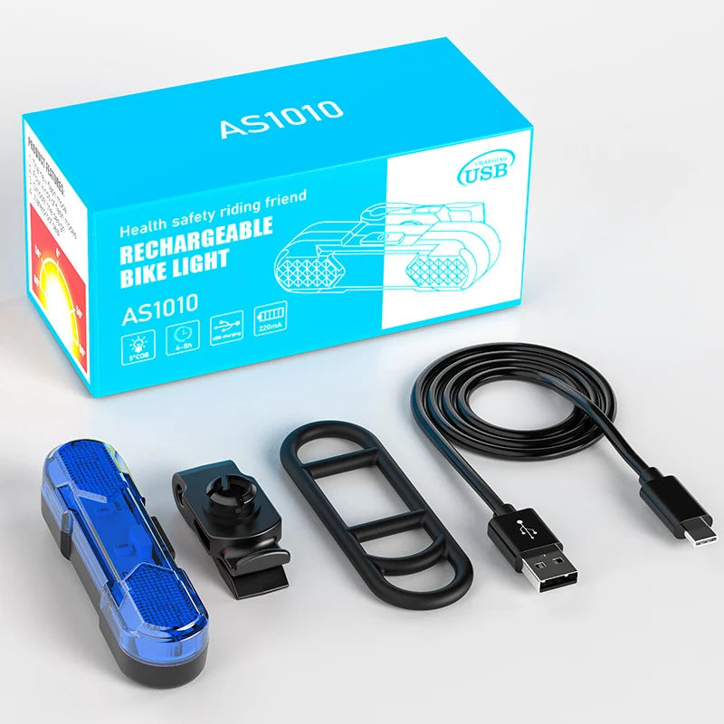 Polkupyörän takavalo USB-ladattava 360° kääntyvä 0