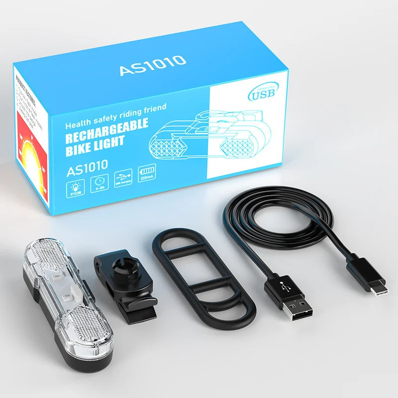 Polkupyörän takavalo USB-ladattava 360° kääntyvä 6