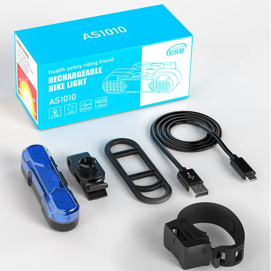 Polkupyörän takavalo USB-ladattava 360° kääntyvä 7