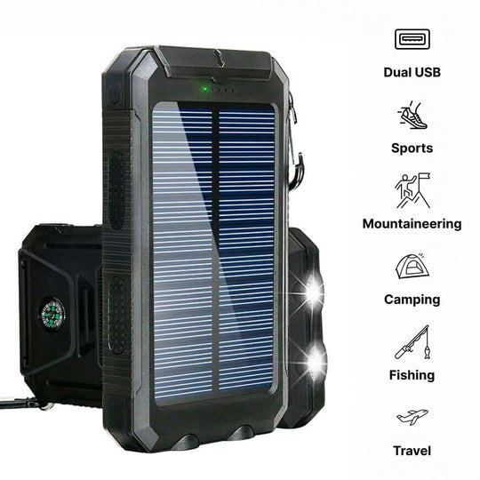 Power Bank Vedenpitävä Aurinkoenergialla 30 000 mAh 3
