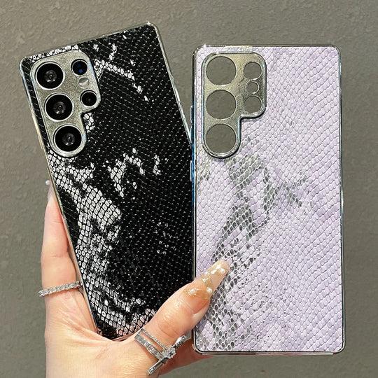 Puhelimen Kuori Käärmeennahkakuviolla Samsung Galaxy S25 Ultra S25 Edge S24 Ultra S23 FE S24 Plus 1
