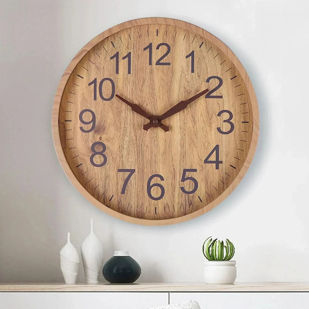 Puinen Seinäkello Minimalistisella Muotoilulla 1