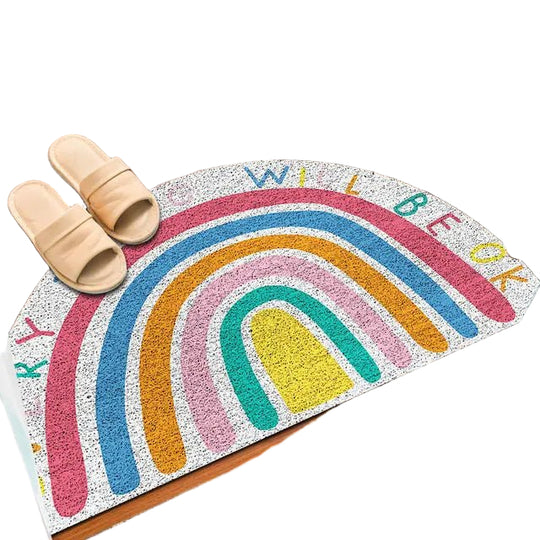 Puoliympyrä Ovimatto Sateenkaari- ja Vesimeloniprintillä 0