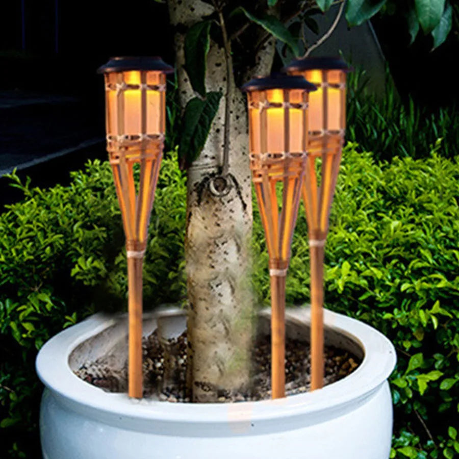 Puutarhalamput Aurinkoenergialla Toimivat Bambu Design 0