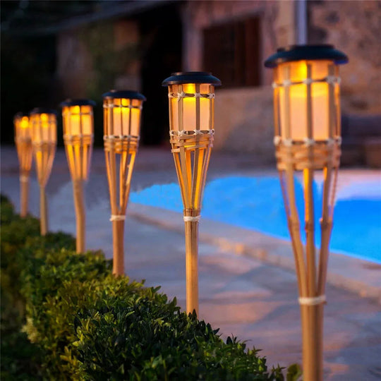 Puutarhalamput Aurinkoenergialla Toimivat Bambu Design 2