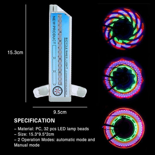 Pyörän LED-valot 3D-kuvioilla 0