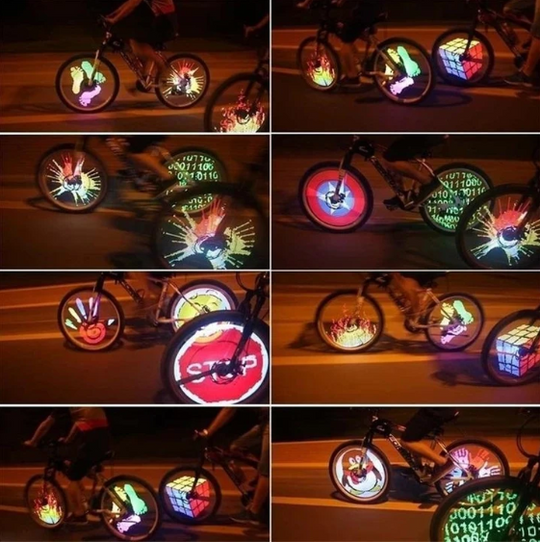 Pyörän LED-valot 3D-kuvioilla 3