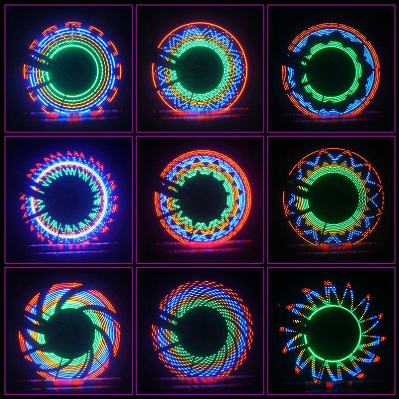 Pyörän LED-valot 3D-kuvioilla 8