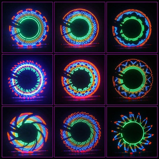 Pyörän LED-valot 3D-kuvioilla 8
