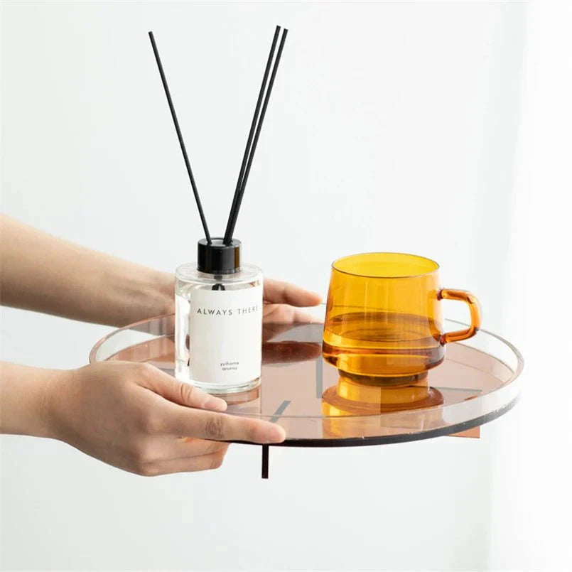 Pyöreä Säilytysalusta Kylpyhuoneeseen ja Meikkipöydälle Moderni Muotoilu 3