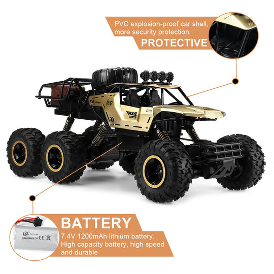 RC Monsteriauto 6WD LED-valoilla 6