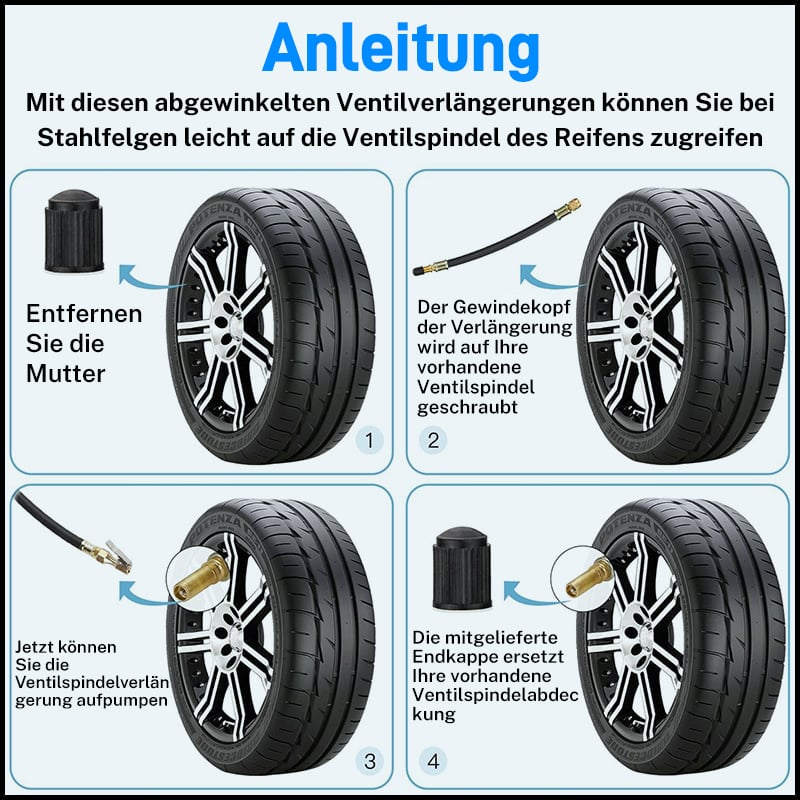 Rengasventtiilin pidennykset Universaali Käyttöön 7