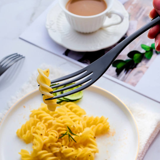 Ruokailuvälineet Musta Ruostumattomasta Teräksestä 7