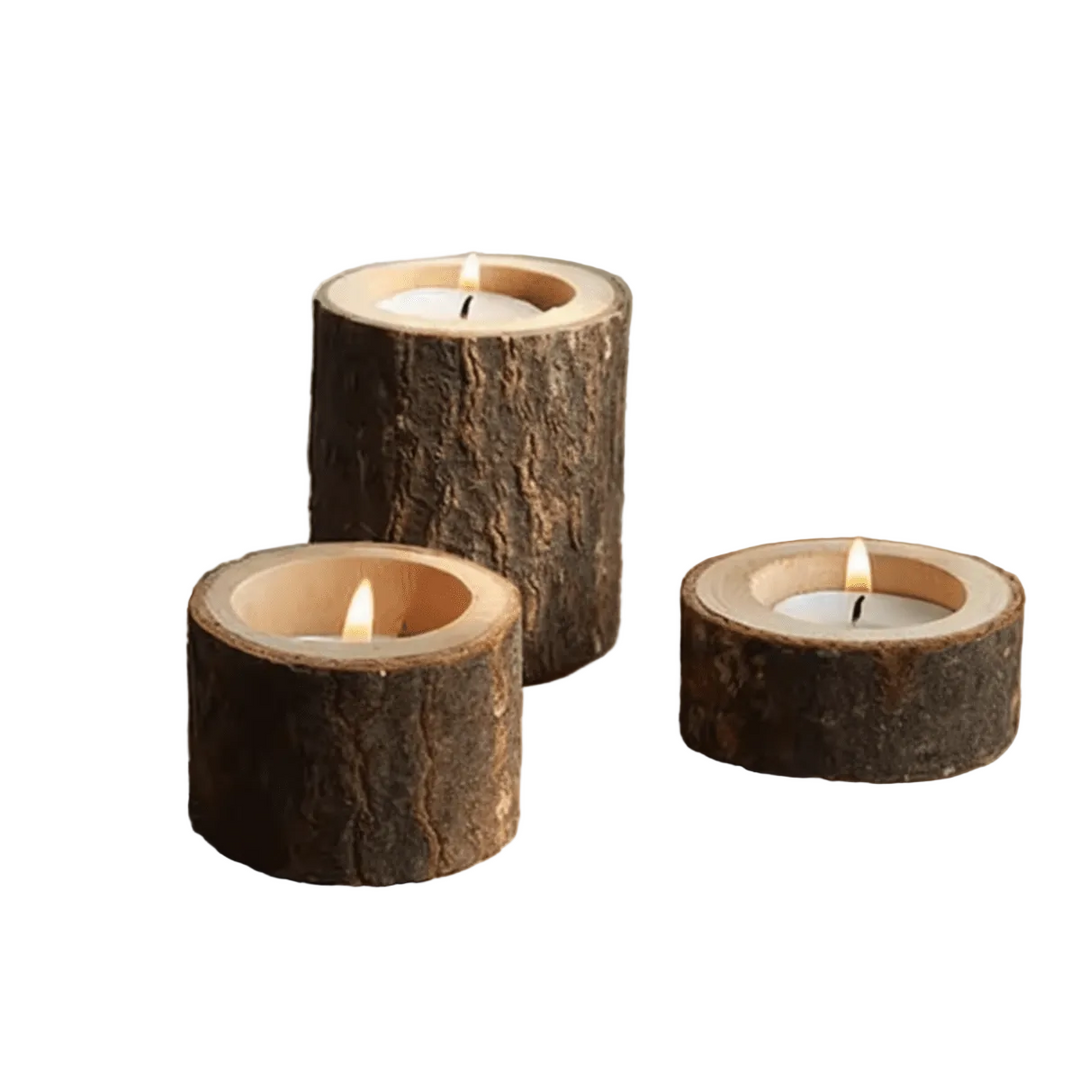 Rustic Candle Holders Set For Home Decor 0