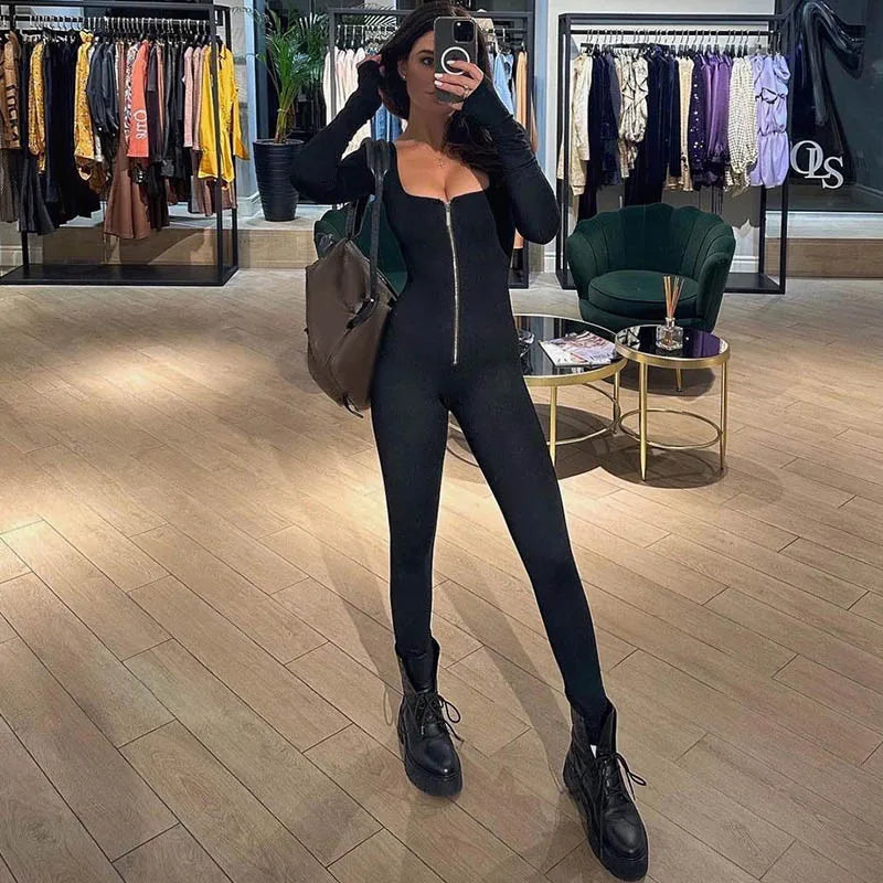 Naisten Bodycon Hyppypuku Neliömäisellä Pääntiellä Polyesteri-Spandex-5