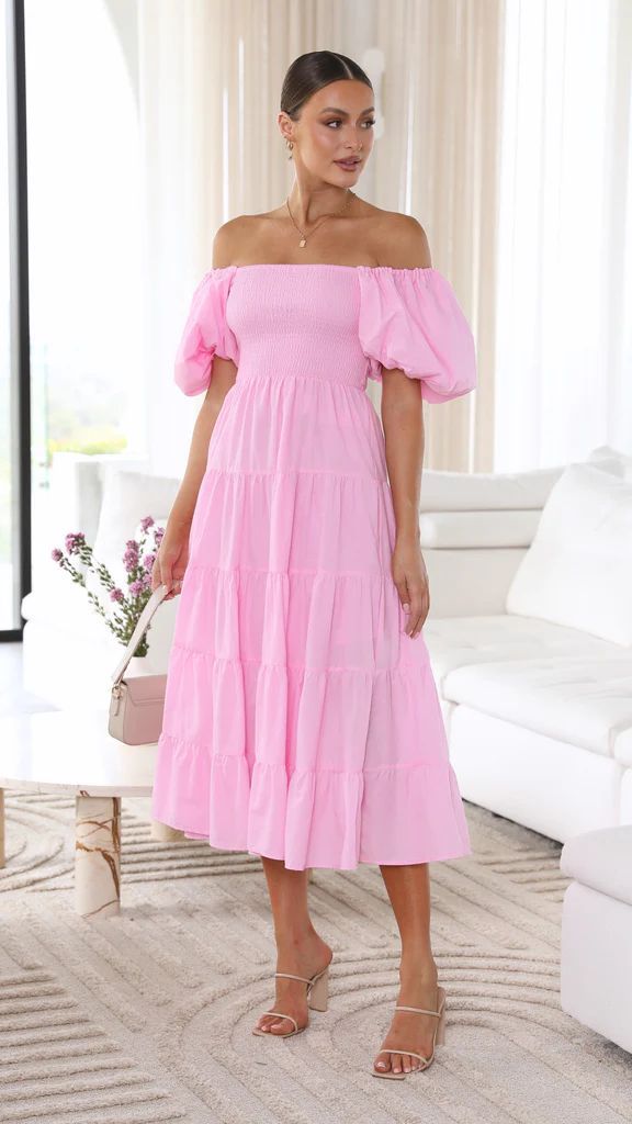 Naisten Midi Mekko Off-Shoulder Röyhelöillä Pehmeä Kangas-2