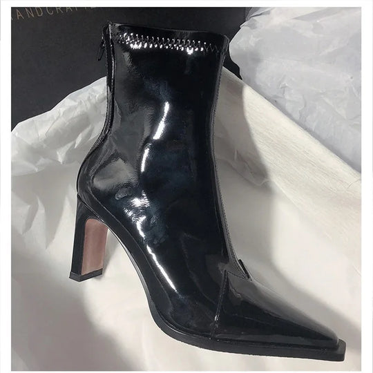 Naisten Saappaat Terävä Nenä Keinotekoista Nahkaa Elegantti Muotoilu 3