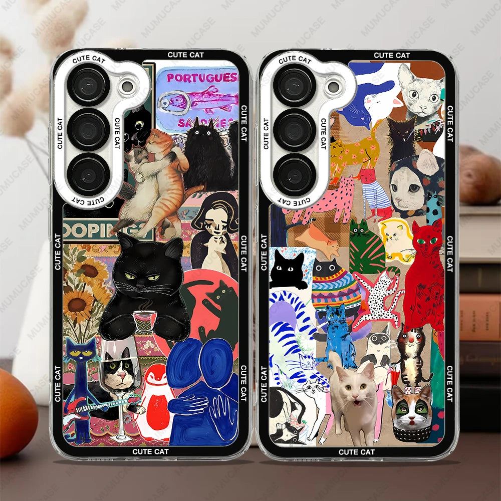 Samsung Galaxy Phone Case Cat Collage 0