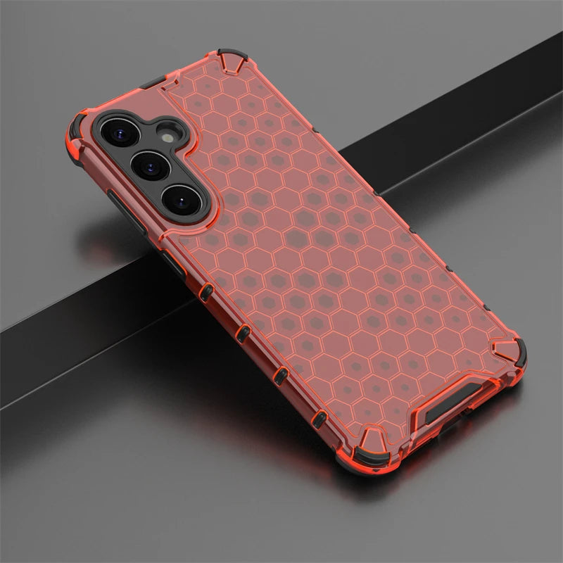 Samsung Galaxy S25 Plus Kotelo Iskunkestävä Honeycomb Design 4