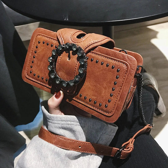 Naisten Pieni Laukku Vintage-tyyli PU-nahasta Säädettävällä Olkahihnalla 4