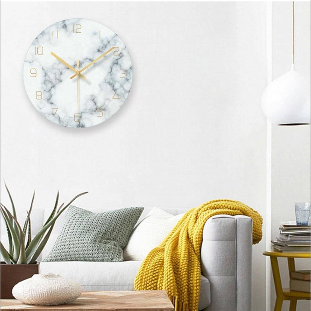Seinäkello Marmorikehyksellä Moderni Design 4