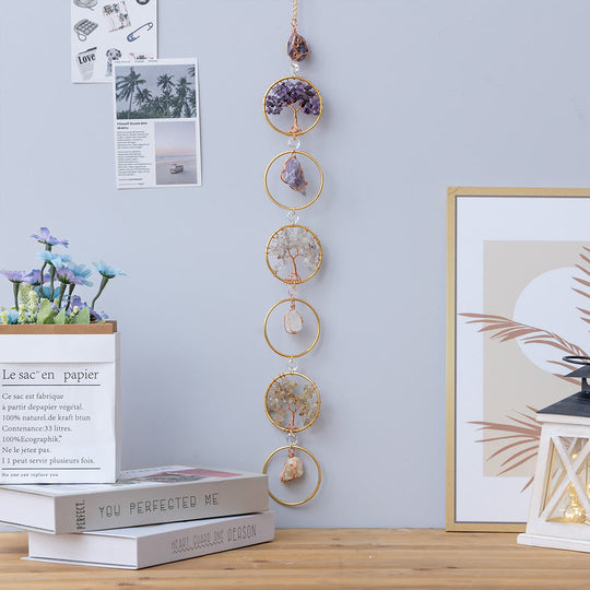 Seinäkoriste Elämänpuu Kristalli 6 Sormusta 1