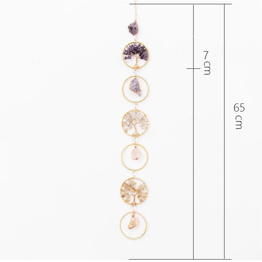 Seinäkoriste Elämänpuu Kristalli 6 Sormusta 5
