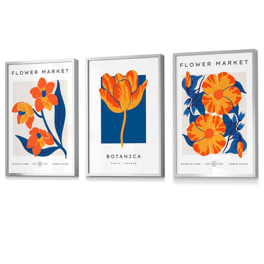 Seinätaideprintit Kukka-aiheiset Setti 4