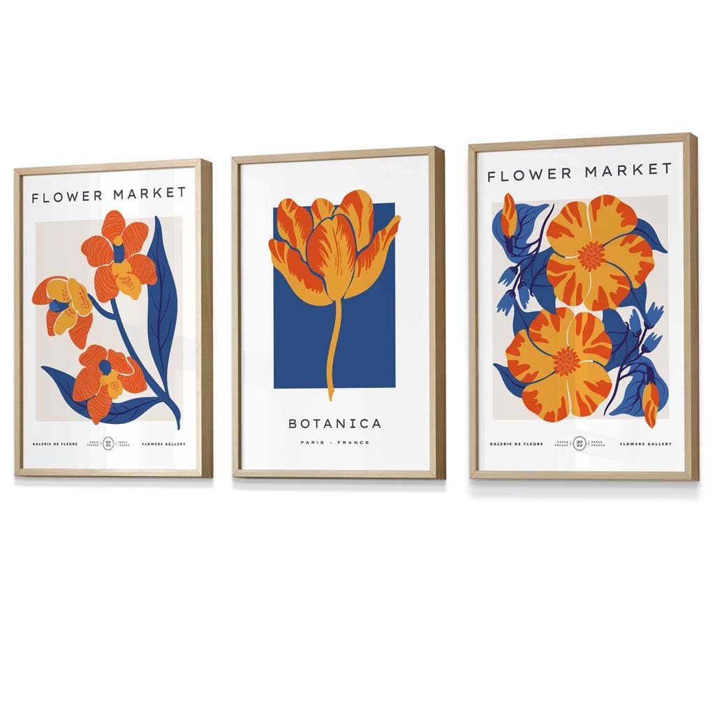 Seinätaideprintit Kukka-aiheiset Setti 6