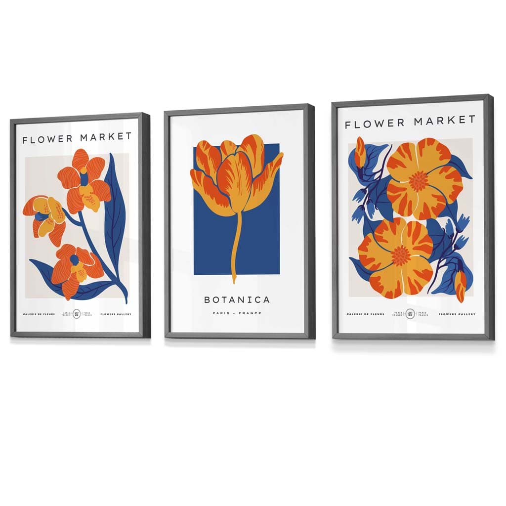 Seinätaideprintit Kukka-aiheiset Setti 7