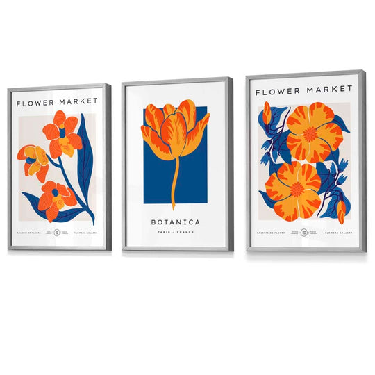 Seinätaideprintit Kukka-aiheiset Setti 8