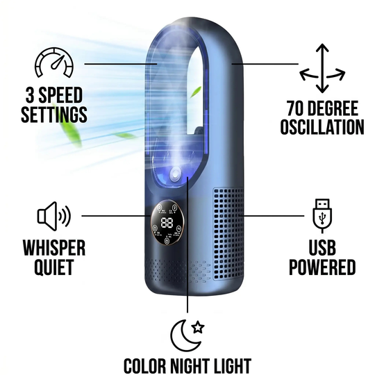 Siirrettävä Hiljainen Ilmastointilaite Terätön USB-virtaliitännällä 1
