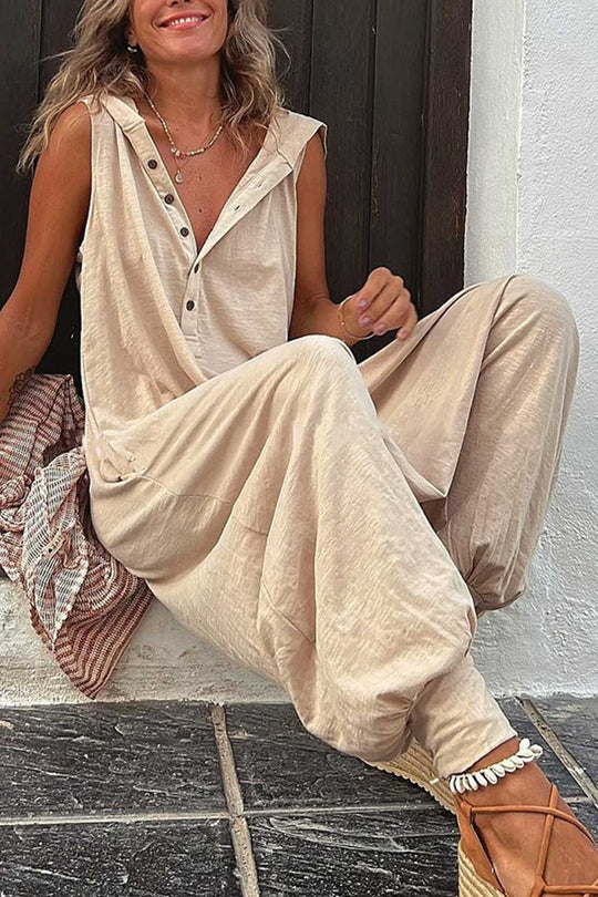 Naisille Huppujumpsuit Rento Puuvilla Mukavalla Istuvuudella-2