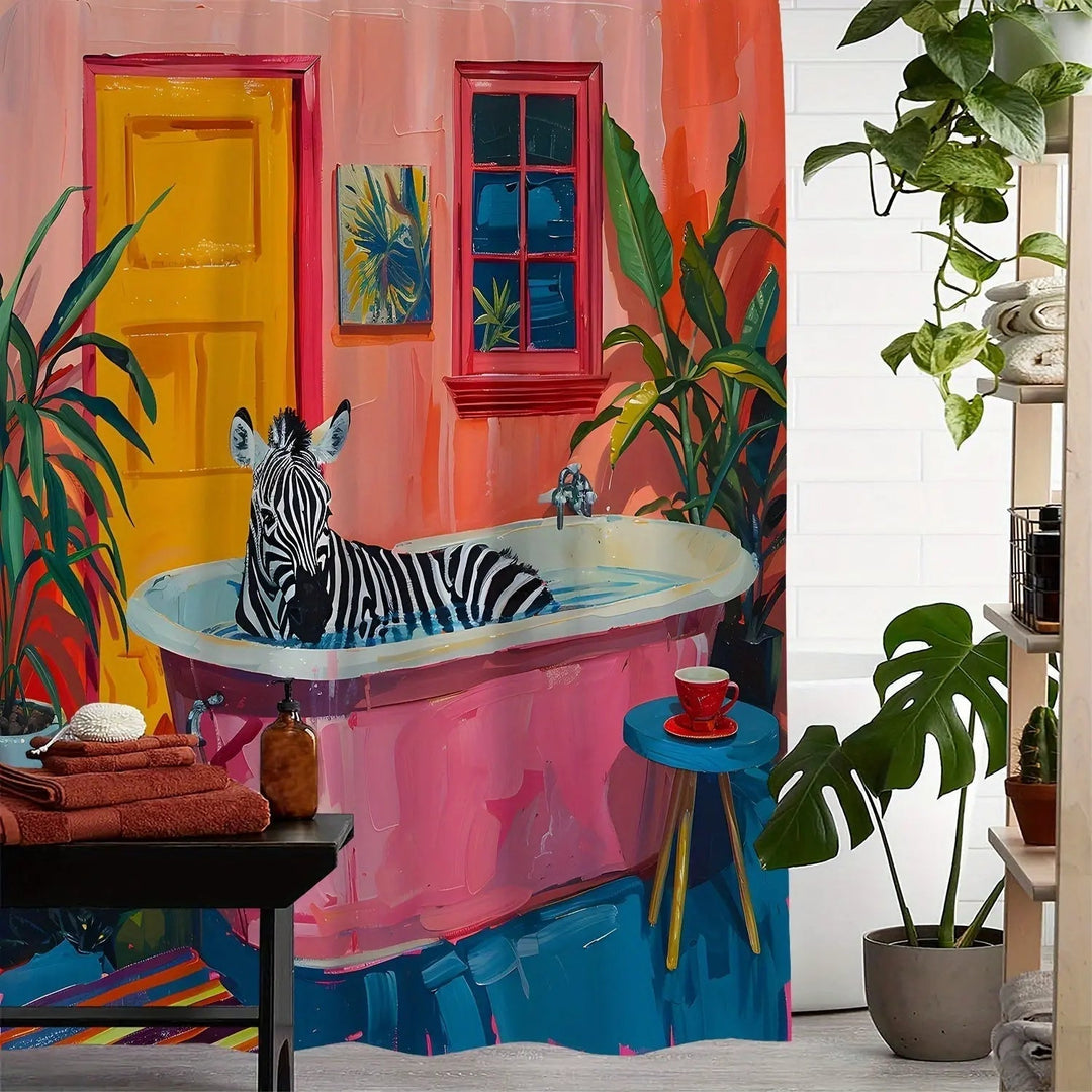 Suihkuverho Trooppisella Seeprakuvioinnilla 2