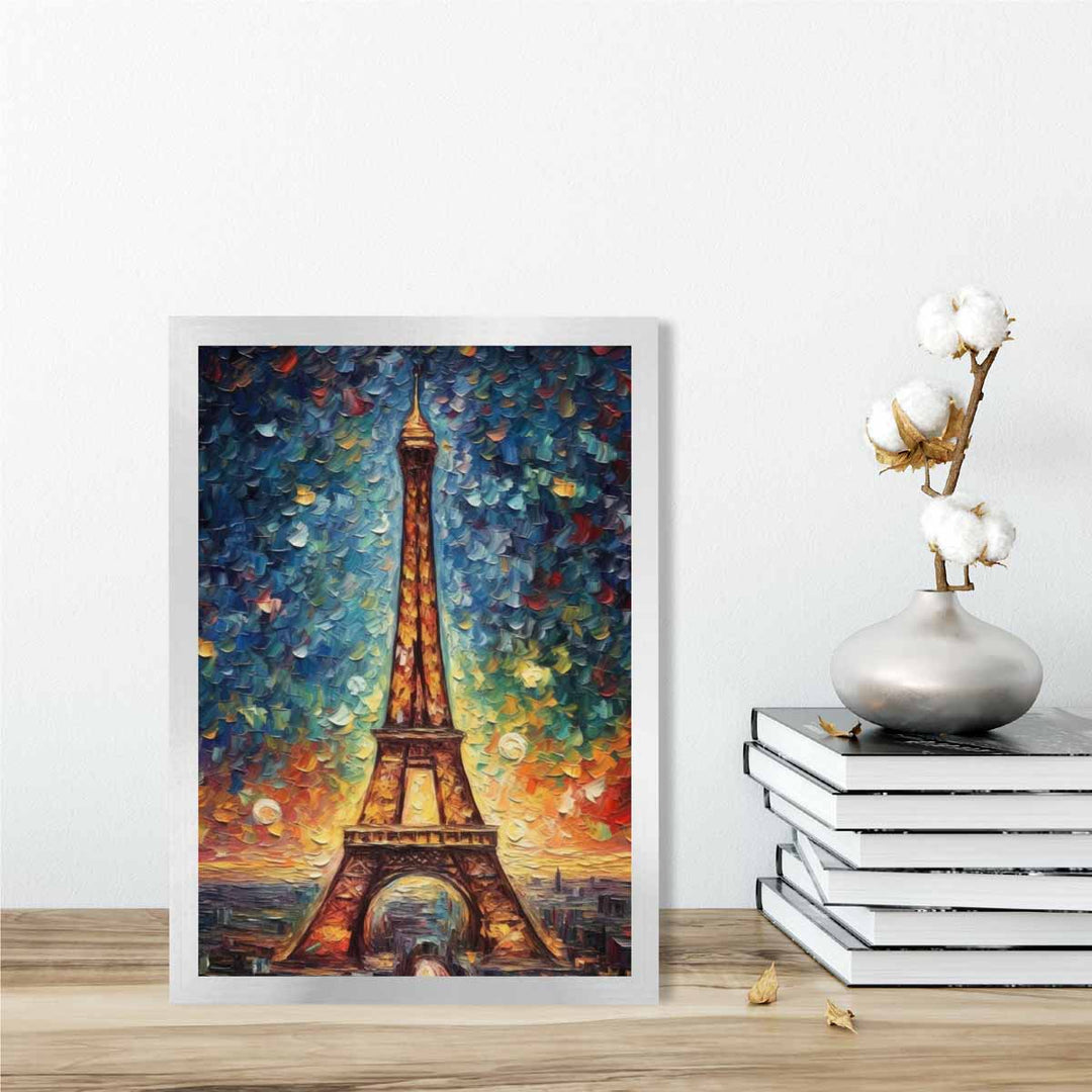 Taideprintti Eiffel-tornista Auringonlaskussa 2