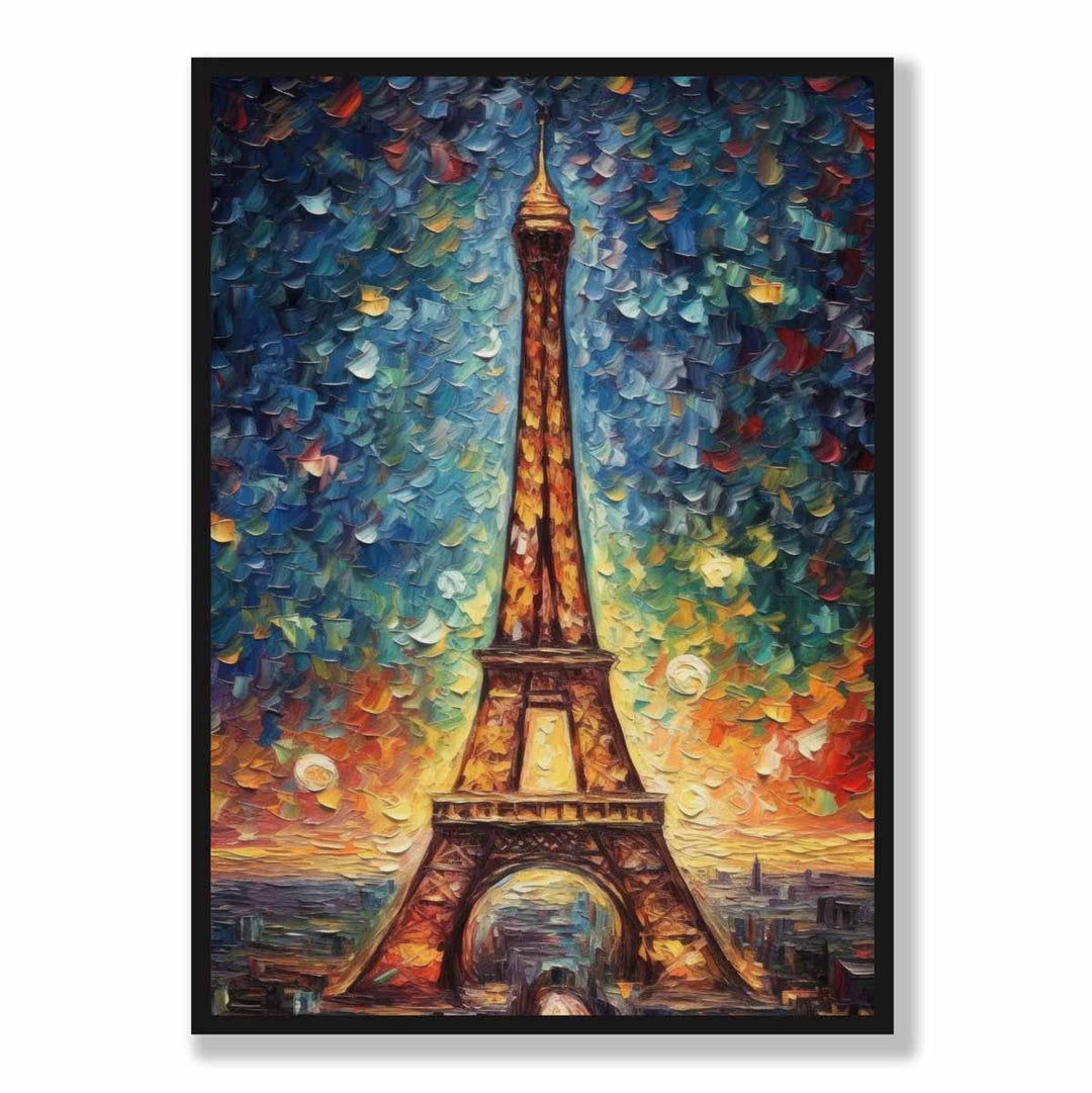 Taideprintti Eiffel-tornista Auringonlaskussa 5
