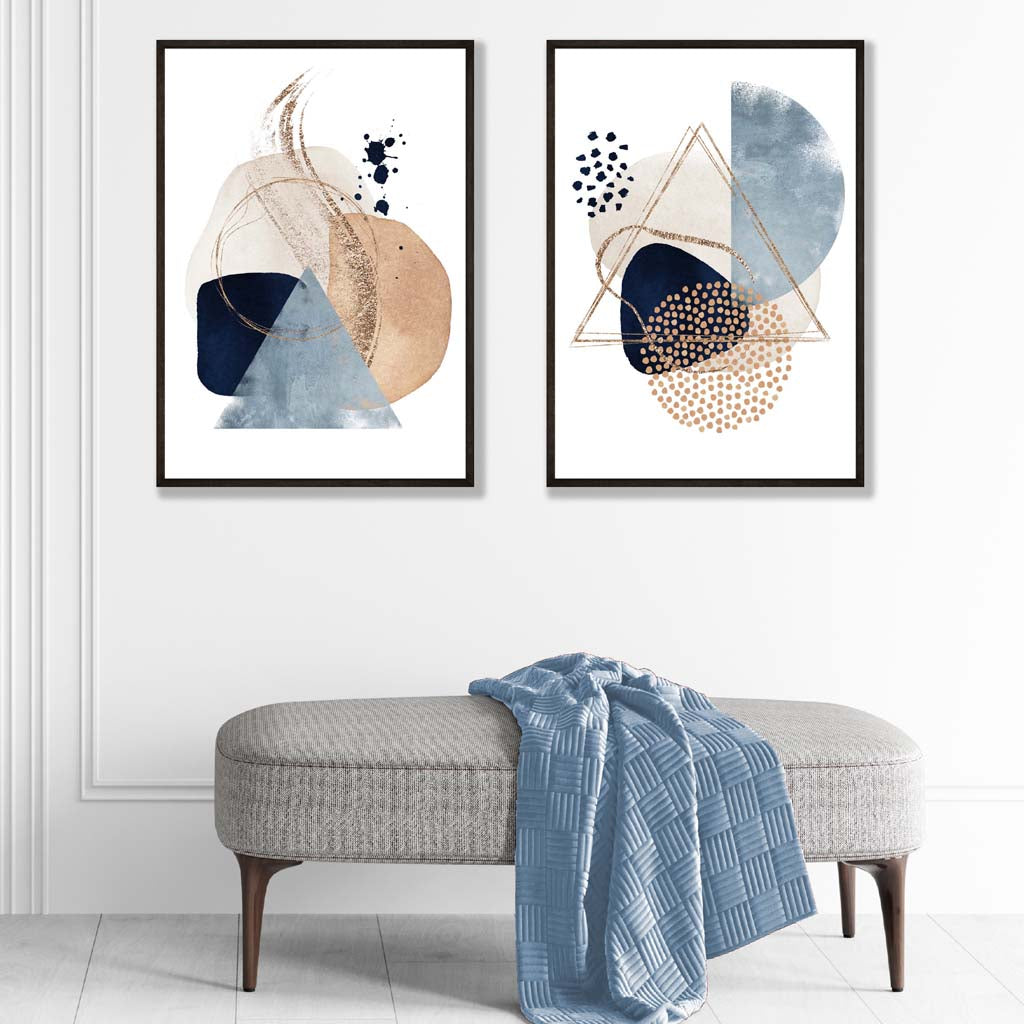 Taideprinttien Kehyssarja Sininen Beige 1