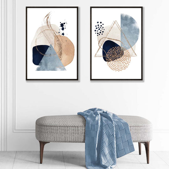 Taideprinttien Kehyssarja Sininen Beige 1