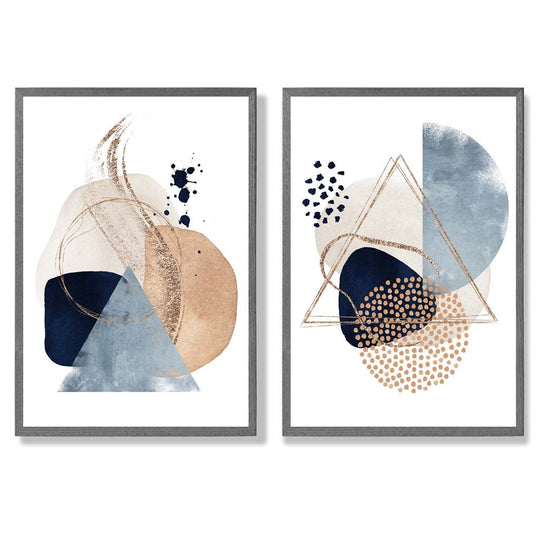 Taideprinttien Kehyssarja Sininen Beige 4