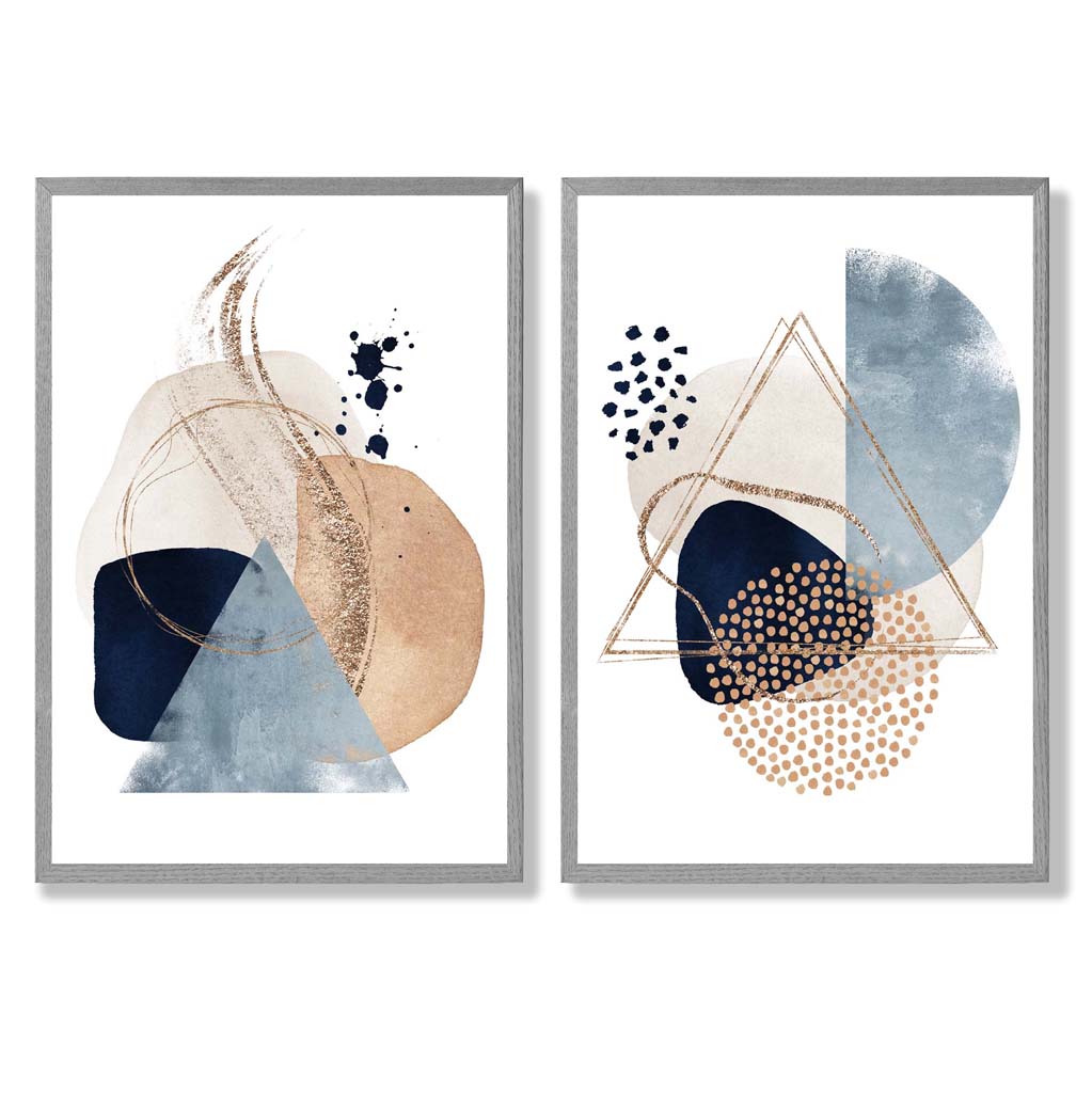 Taideprinttien Kehyssarja Sininen Beige 5
