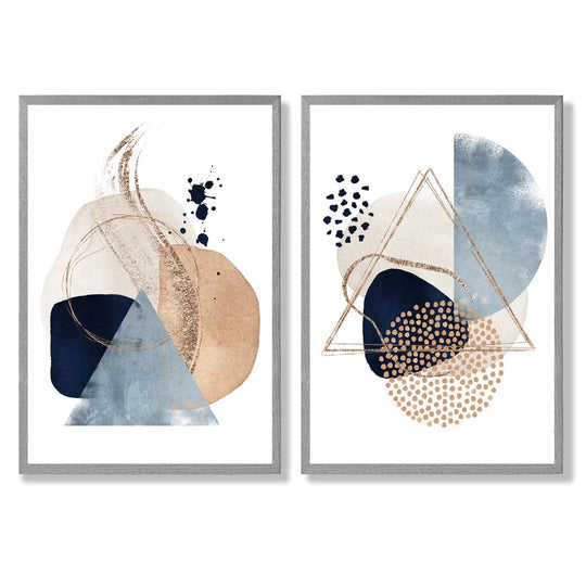 Taideprinttien Kehyssarja Sininen Beige 5