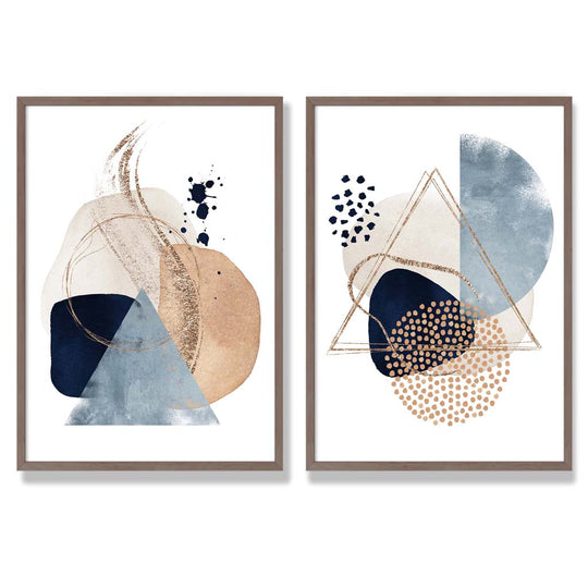 Taideprinttien Kehyssarja Sininen Beige 7